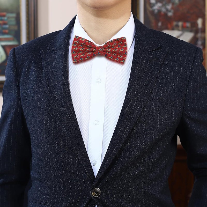 pensee Horse Racing Bow Tie Men's Horse Animal Men's BowTie 4.7 inch (12cm) Festive Novelty - Image 2
